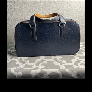 Louis Vuitton Cuir de Vachette Dark Blue Monogram Handbag Beautiful Condition